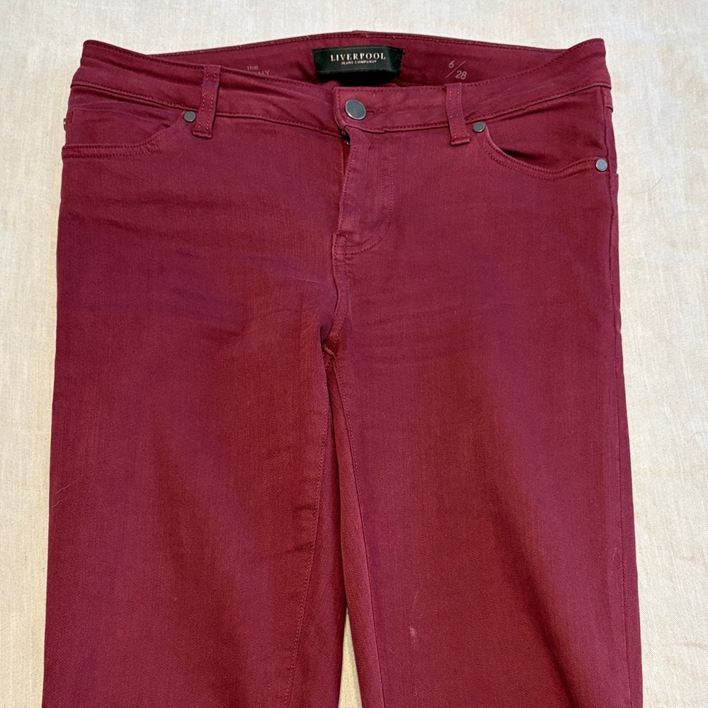 Liverpool Women's Burgundy Skinny Jeans